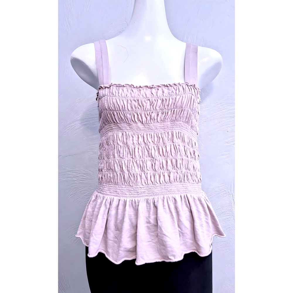 EUC Melrose and Market Smocked Peplum Tank Top Blish Size Medium - No Flaws